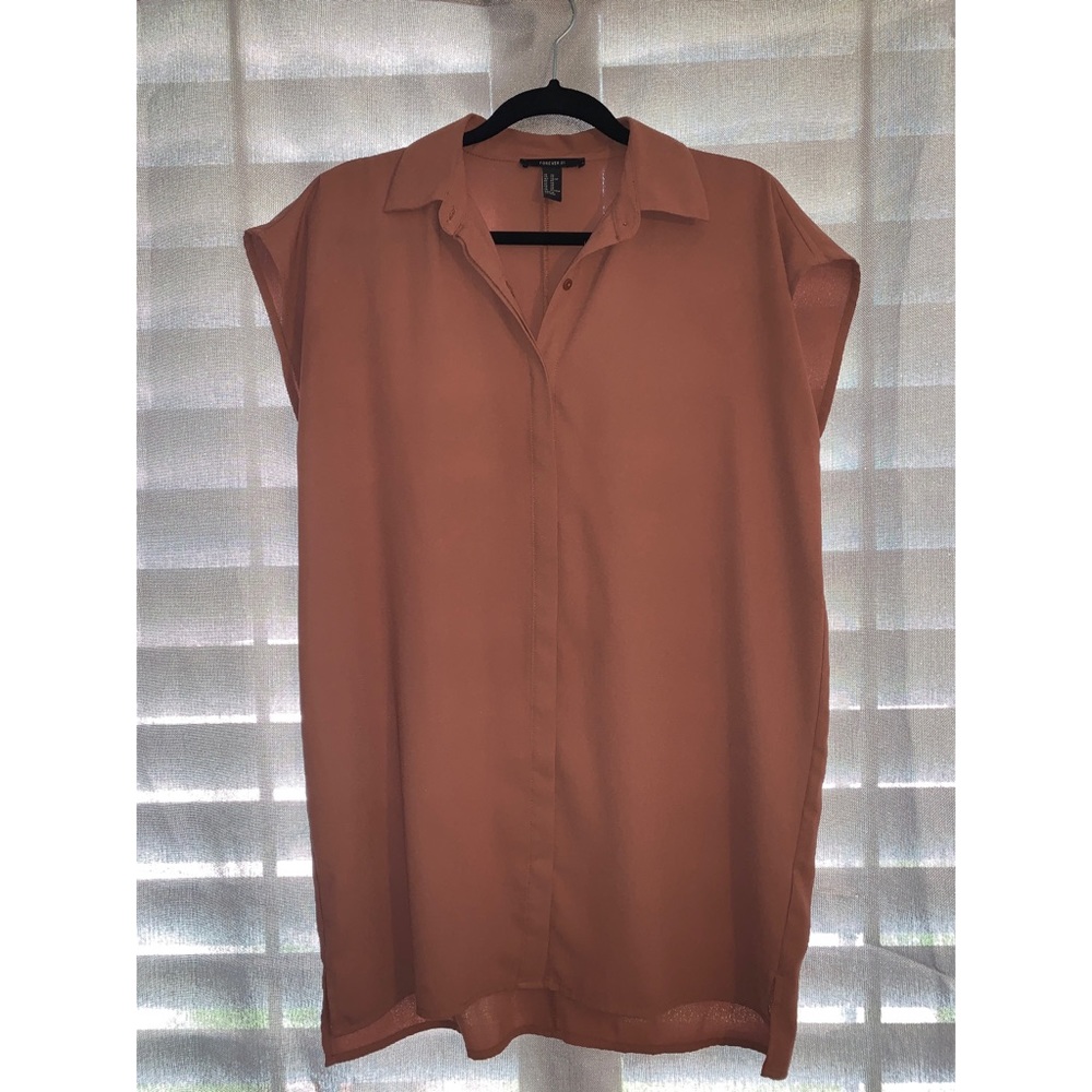 Forever 21 Orange Polyester T-Shirt Dress Size XS